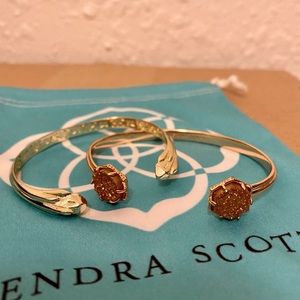 Two Kendra Scott Pinch Bangle Bracelets